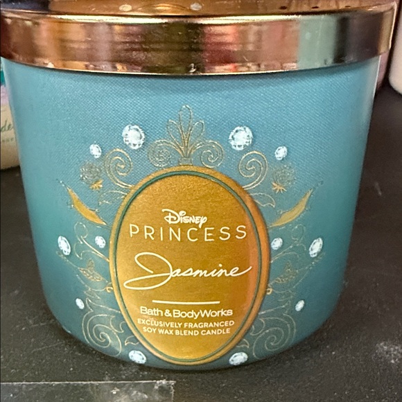 Disney Other - Disney Princess Jasmine Bath & Body Works Candle - Teal and Gold